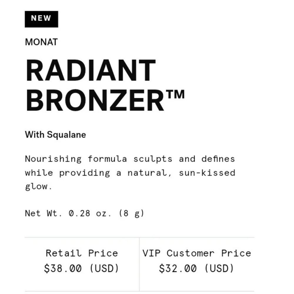🆕 MONAT Radiant Bronzer™With Squalane